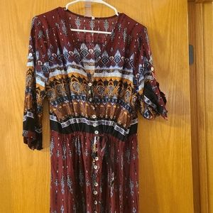 No Brand, Dress, Long, Size XL, fits like Large, Multi colored.